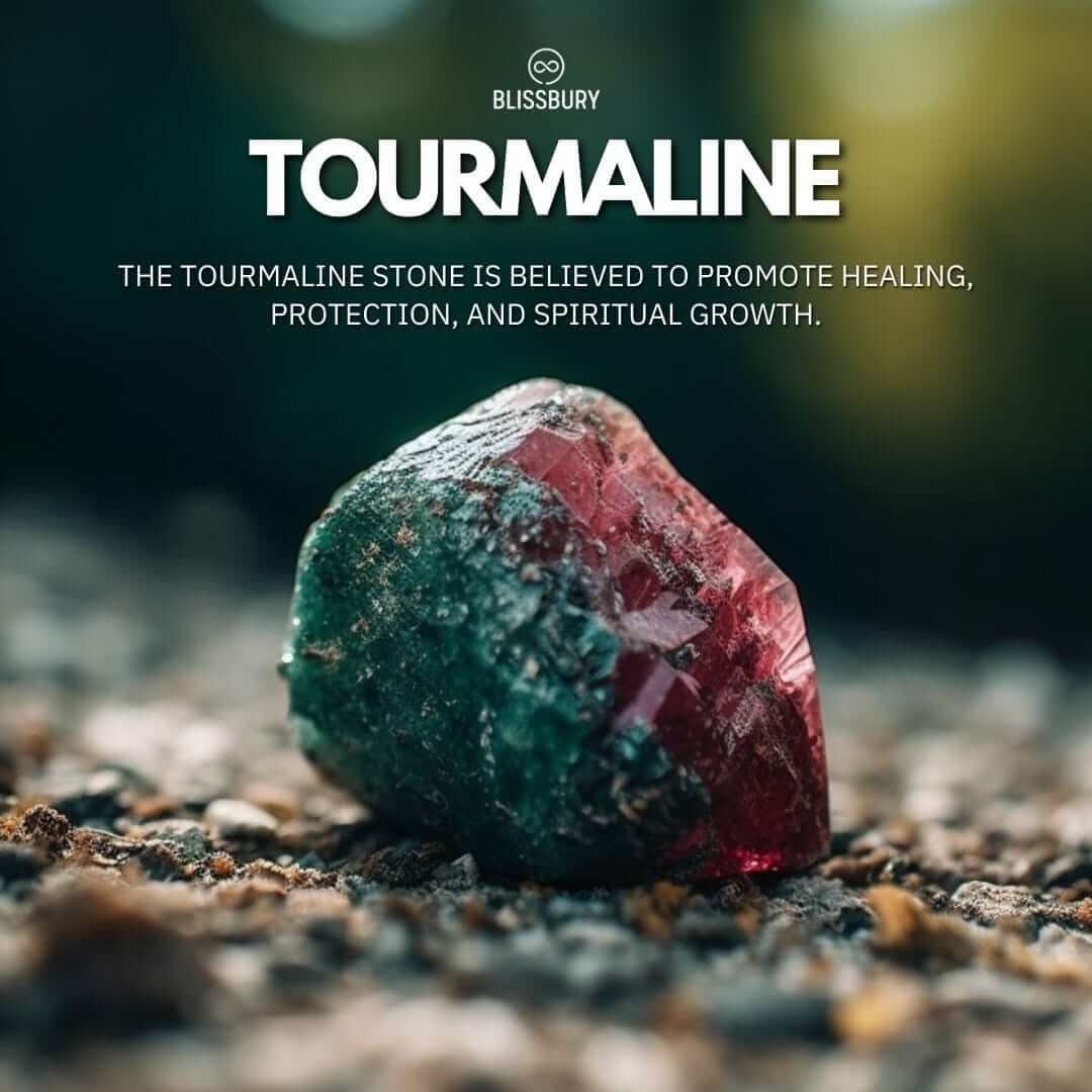 Raw Tourmaline Wire Wrapped Ring - Healing, Protection, Growth - Blissbury