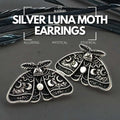 Silver Luna Moth Earrings - Alluring, Mystical, Ethereal - Blissbury
