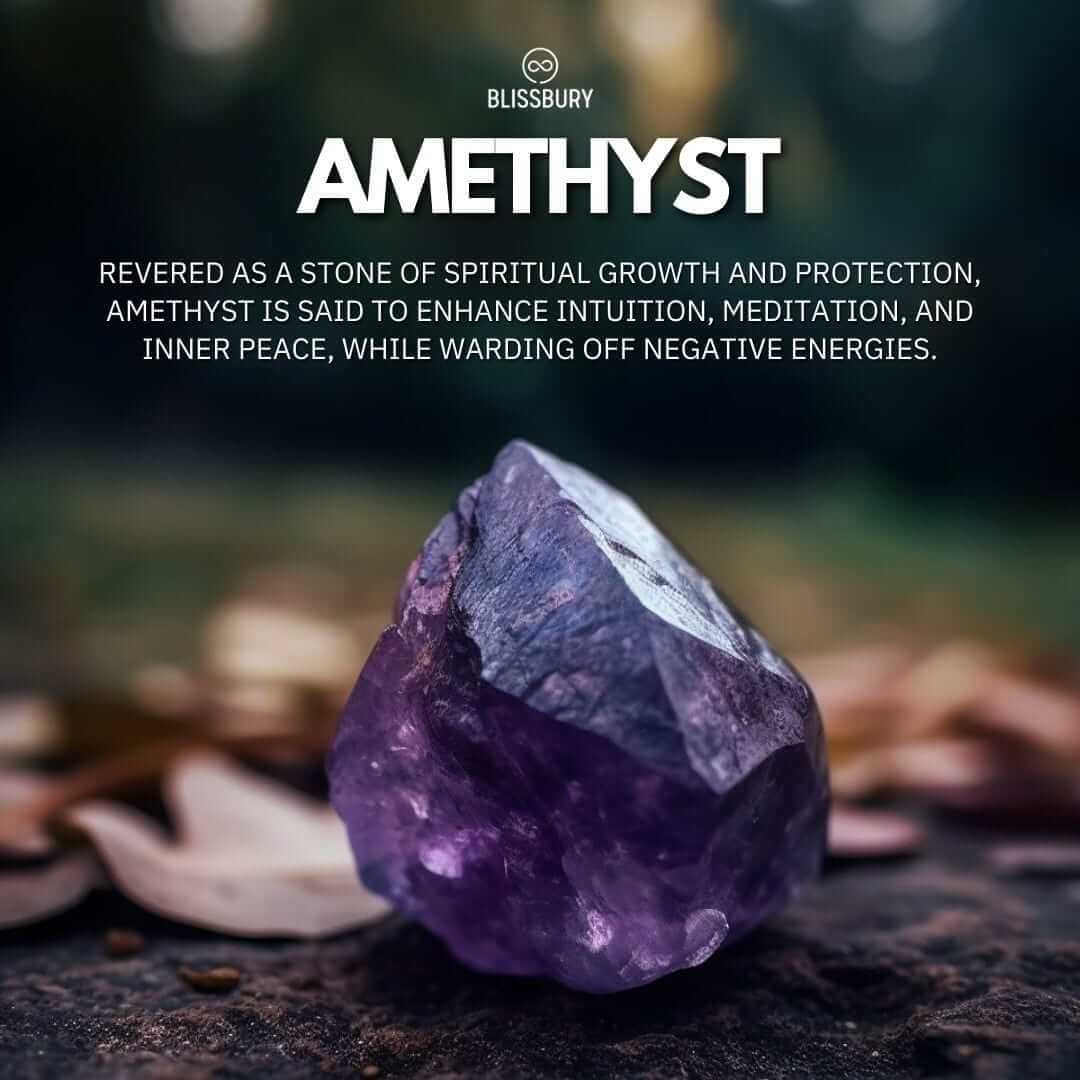 Raw Amethyst Wire Wrapped Ring - Balance, Tranquility, Intuition - Blissbury
