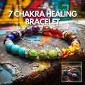 7 Chakra Healing Bracelet - Balance, Harmony, Growth, featuring colorful gemstone beads.