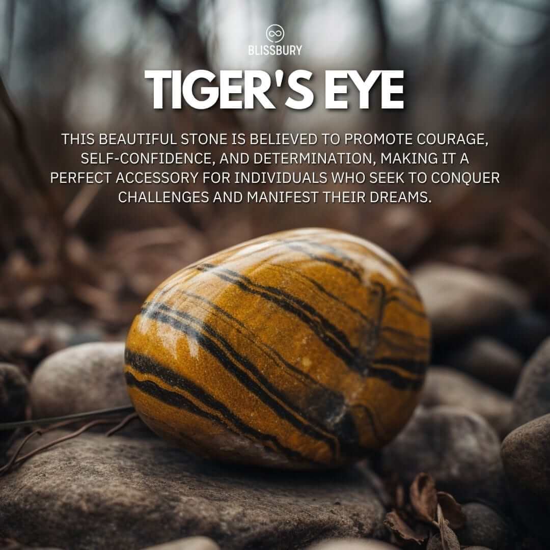 Tiger's Eye Titanium Steel Necklace - Courage, Luck, Protection - Blissbury