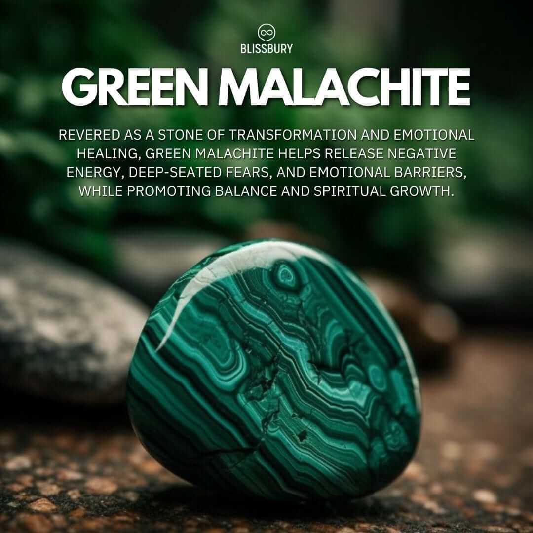 Green Malachite Bracelet - Growth, Optimism, Resilience (Large) - Blissbury