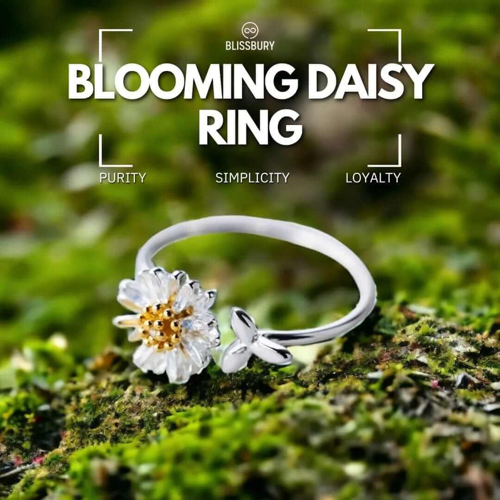 Blooming Daisy Ring - Purity, Simplicity, Loyalty - Blissbury