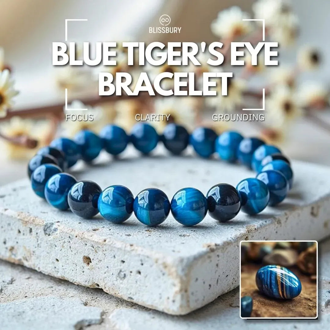 Blue Tiger's Eye Bracelet - Focus, Clarity, Grounding