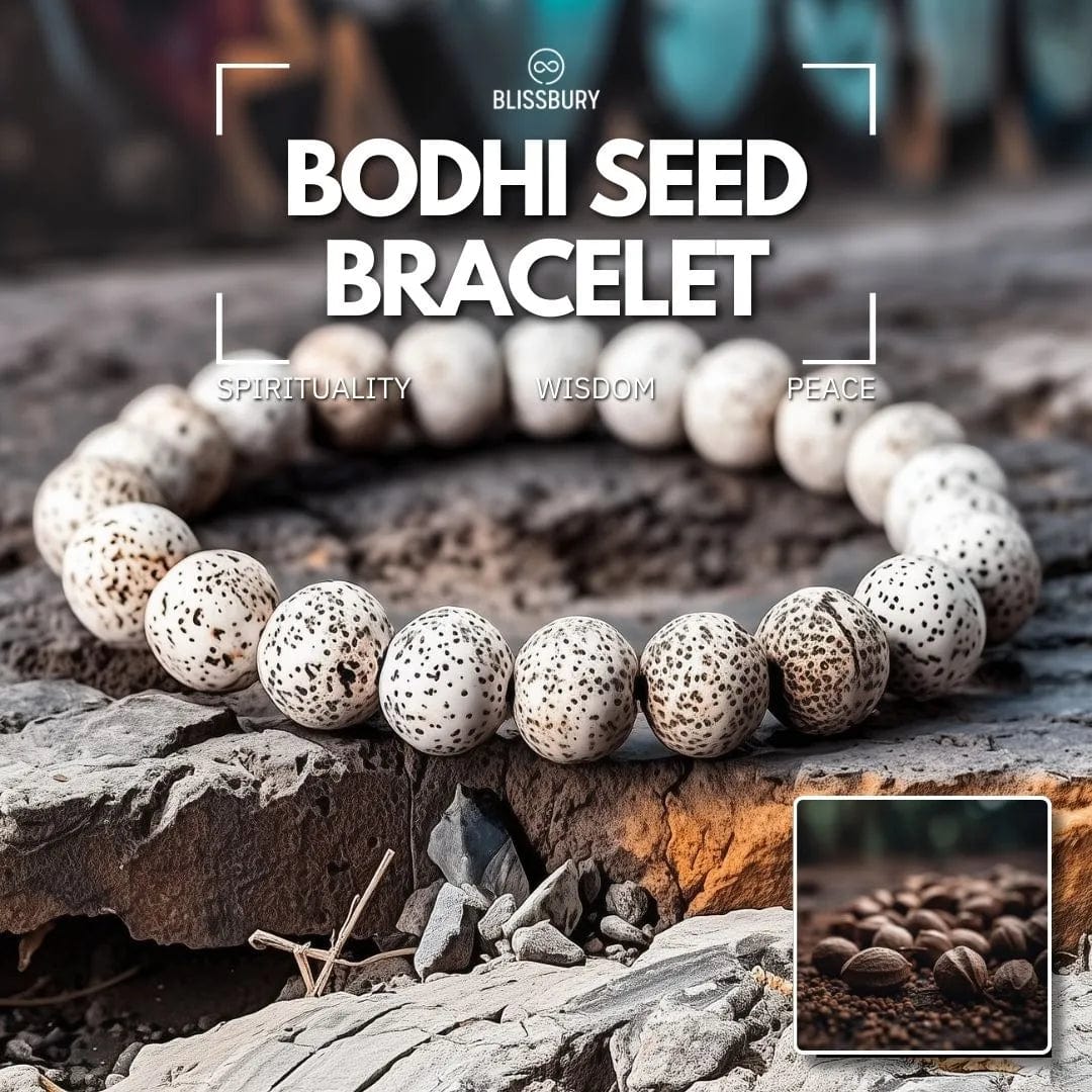 Bodhi Seed Bracelet for Spirituality, Wisdom, Peace. Natural seeds strung on a cord.