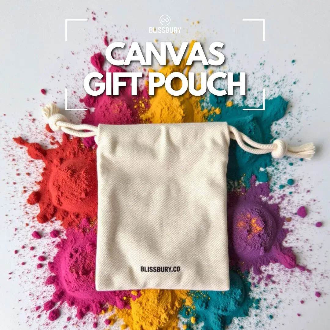 A satin gift pouch with the "Add a gift pouch to every item" product name printed on it.