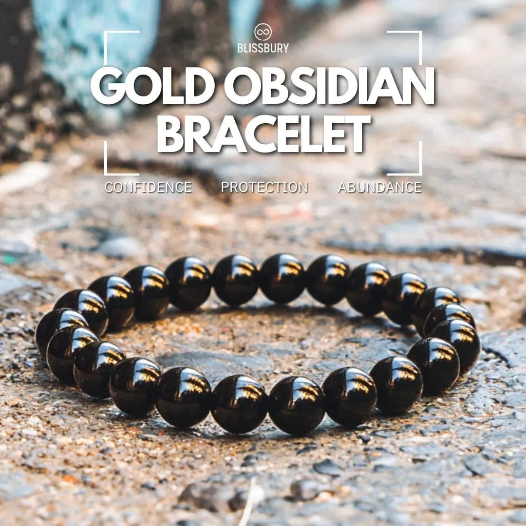 Gold Obsidian Bracelet - Confidence, Protection, Abundance