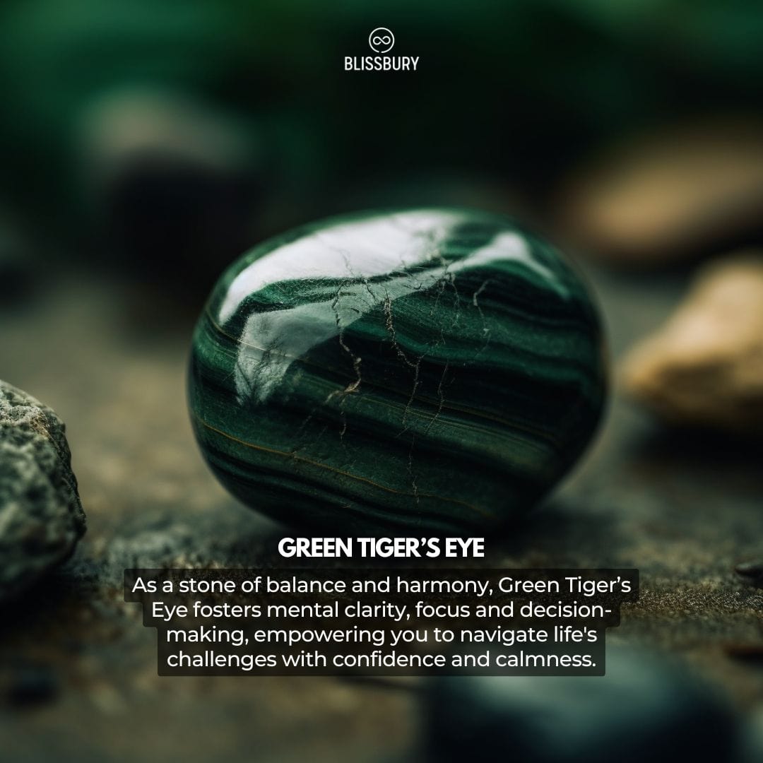 Green Tiger's Eye Bracelet - Balance, Harmony, Clarity - Blissbury