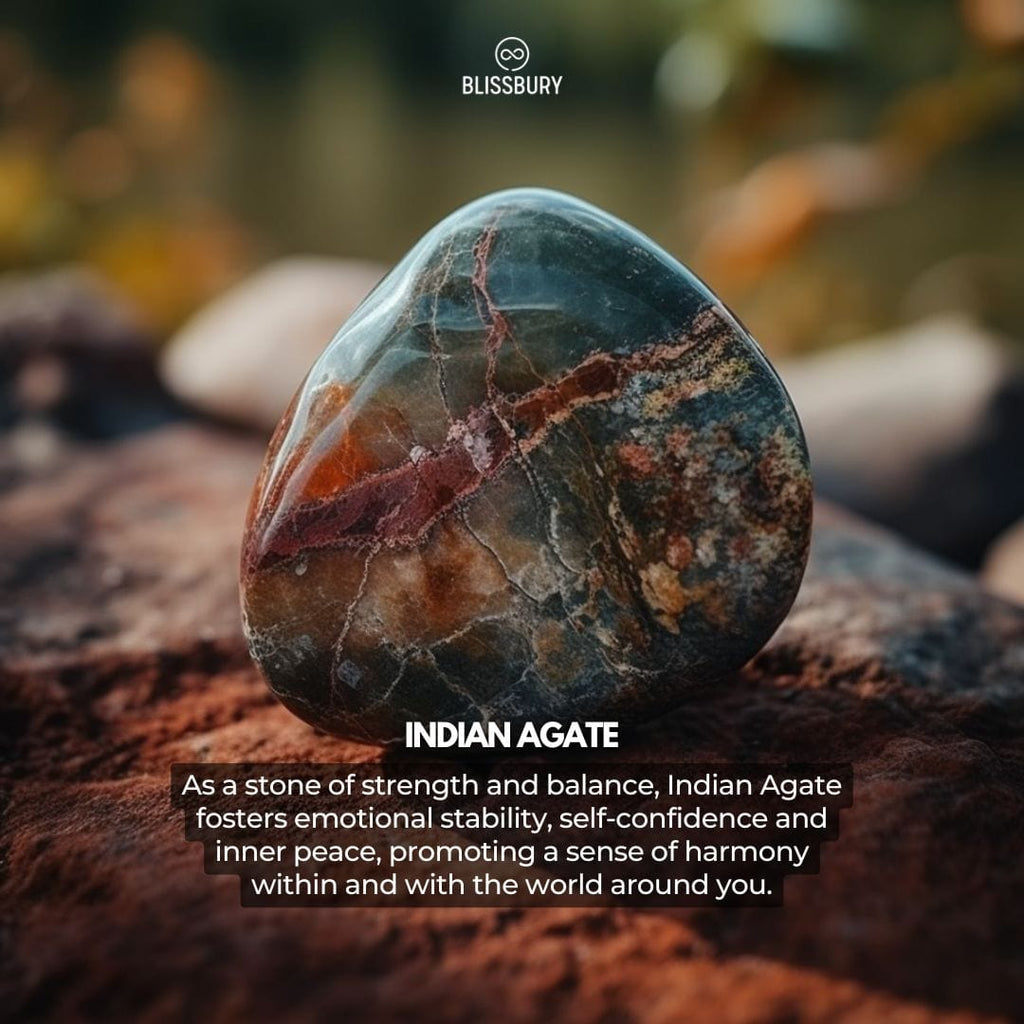 Indian Agate Bracelet - Strength, Stability, Confidence - Blissbury