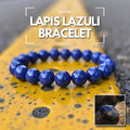 Lapis Lazuli Bracelet - Wisdom, Truth, Power, featuring deep blue beads with gold flecks.