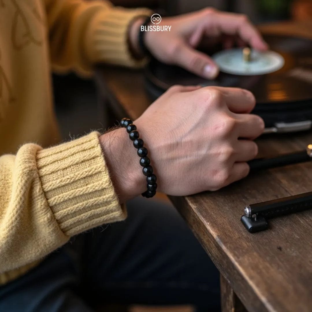 Black Onyx Bracelet - Strength, Protection, Elegance - Blissbury