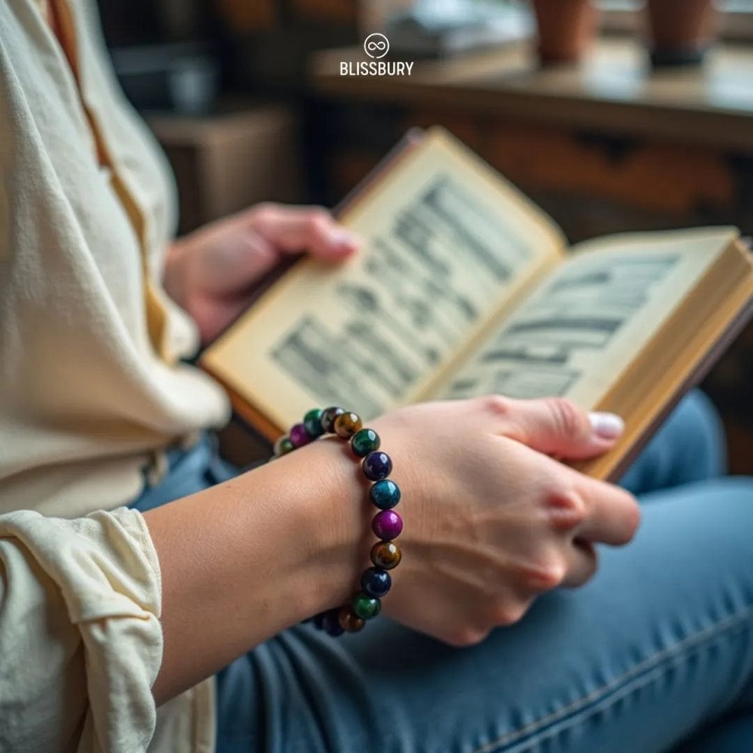Nebula Tiger's Eye Bracelet - Wonder, Intuition, Focus - Blissbury