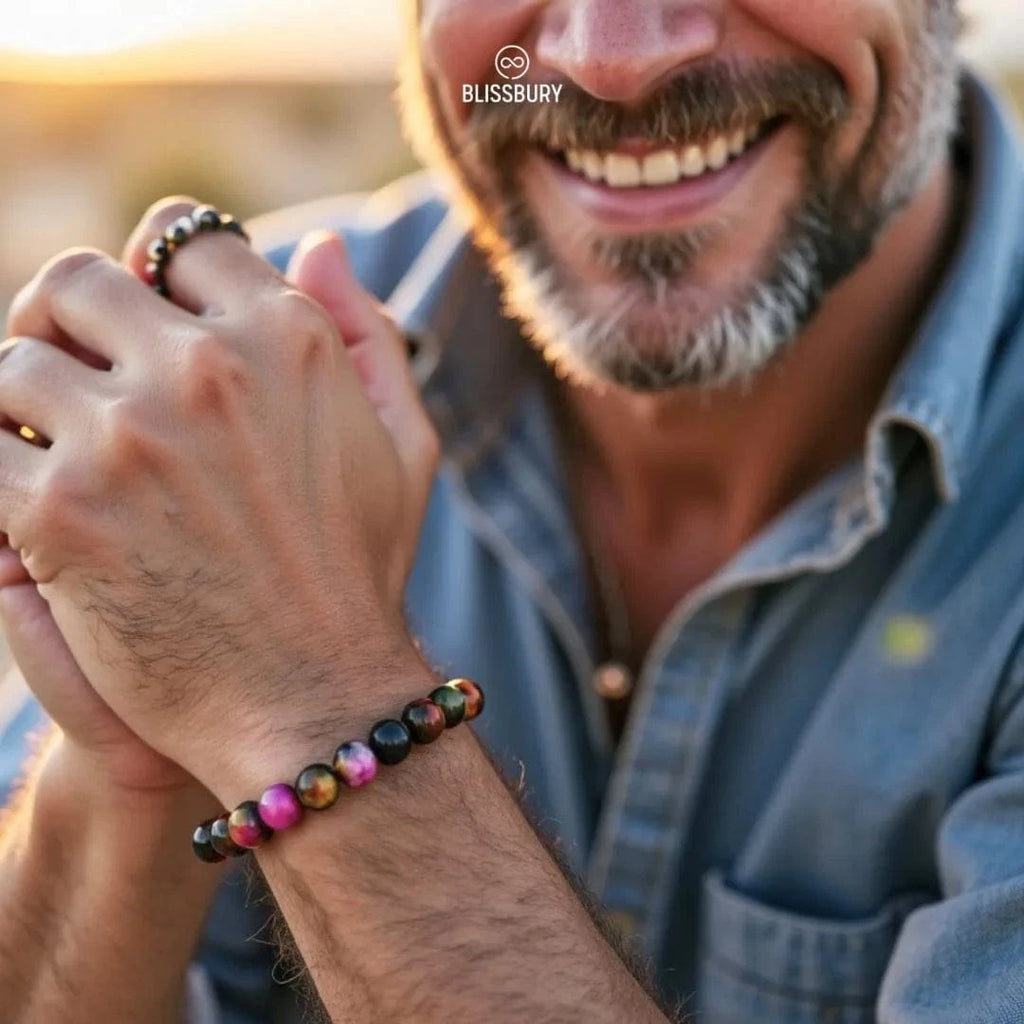 Rainbow Tiger's Eye Bracelet - Protection, Luck, Confidence - Blissbury