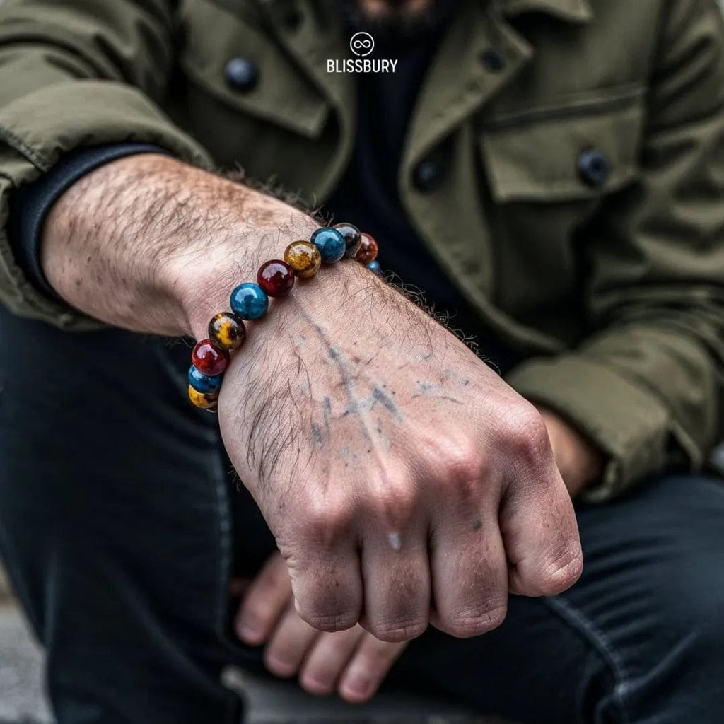 Trinity Tiger's Eye Bracelet - Courage, Confidence, Harmony - Blissbury