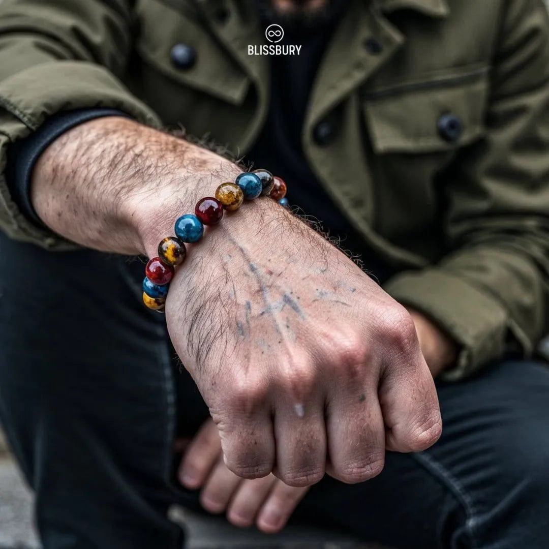 Trinity Tiger's Eye Bracelet - Courage, Confidence, Harmony - Blissbury