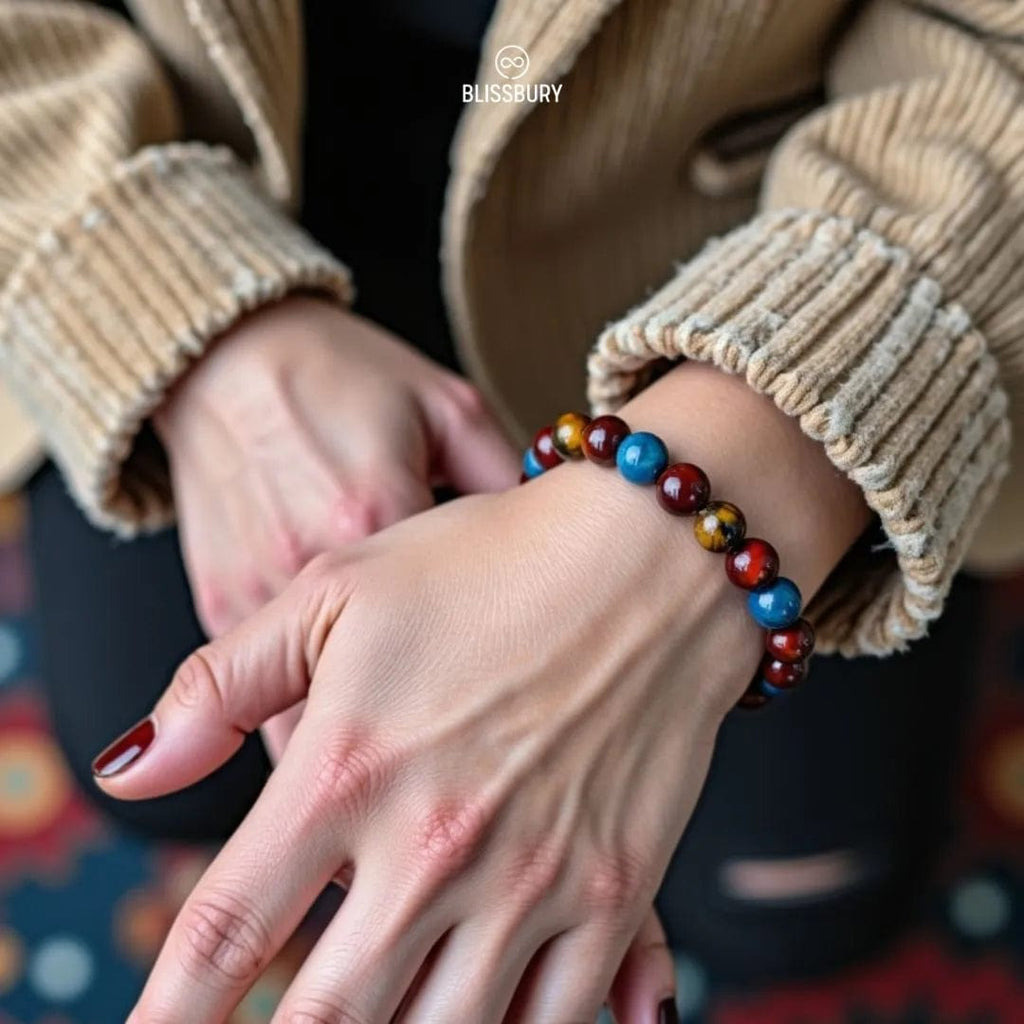 Trinity Tiger's Eye Bracelet - Courage, Confidence, Harmony - Blissbury