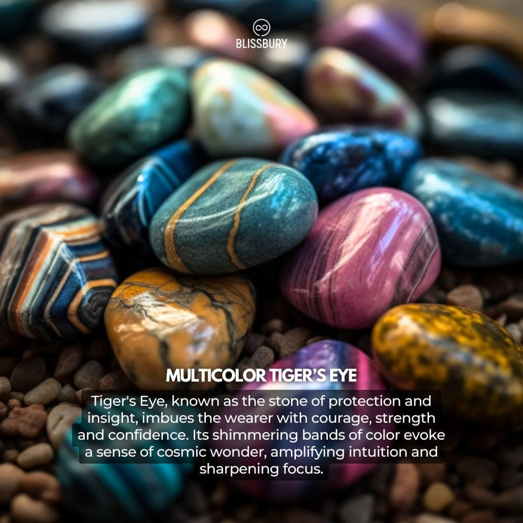 Nebula Multicolor Tiger's Eye Bracelet - Wonder, Intuition, Focus - Blissbury