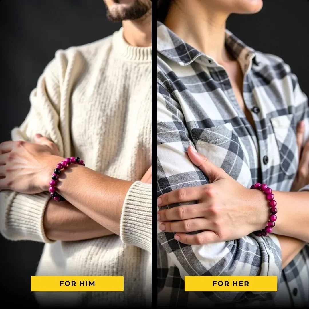 Pink Tiger's Eye Bracelet - Acceptance, Confidence, Inspiration - Blissbury