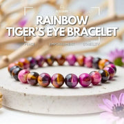 Rainbow Tiger's Eye Bracelet - Peace, Empowerment, Stability - Blissbury