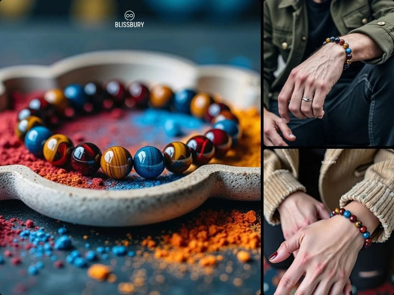 Trinity Tiger's Eye Bracelet: Courage, Confidence, Harmony - Blissbury