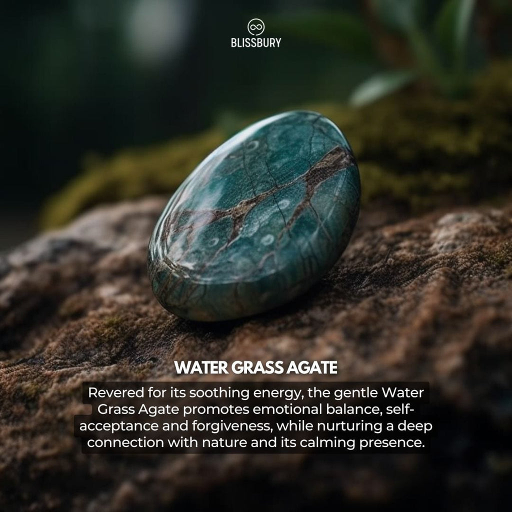 Water Grass Agate Bracelet - Serenity, Harmony, Healing - Blissbury