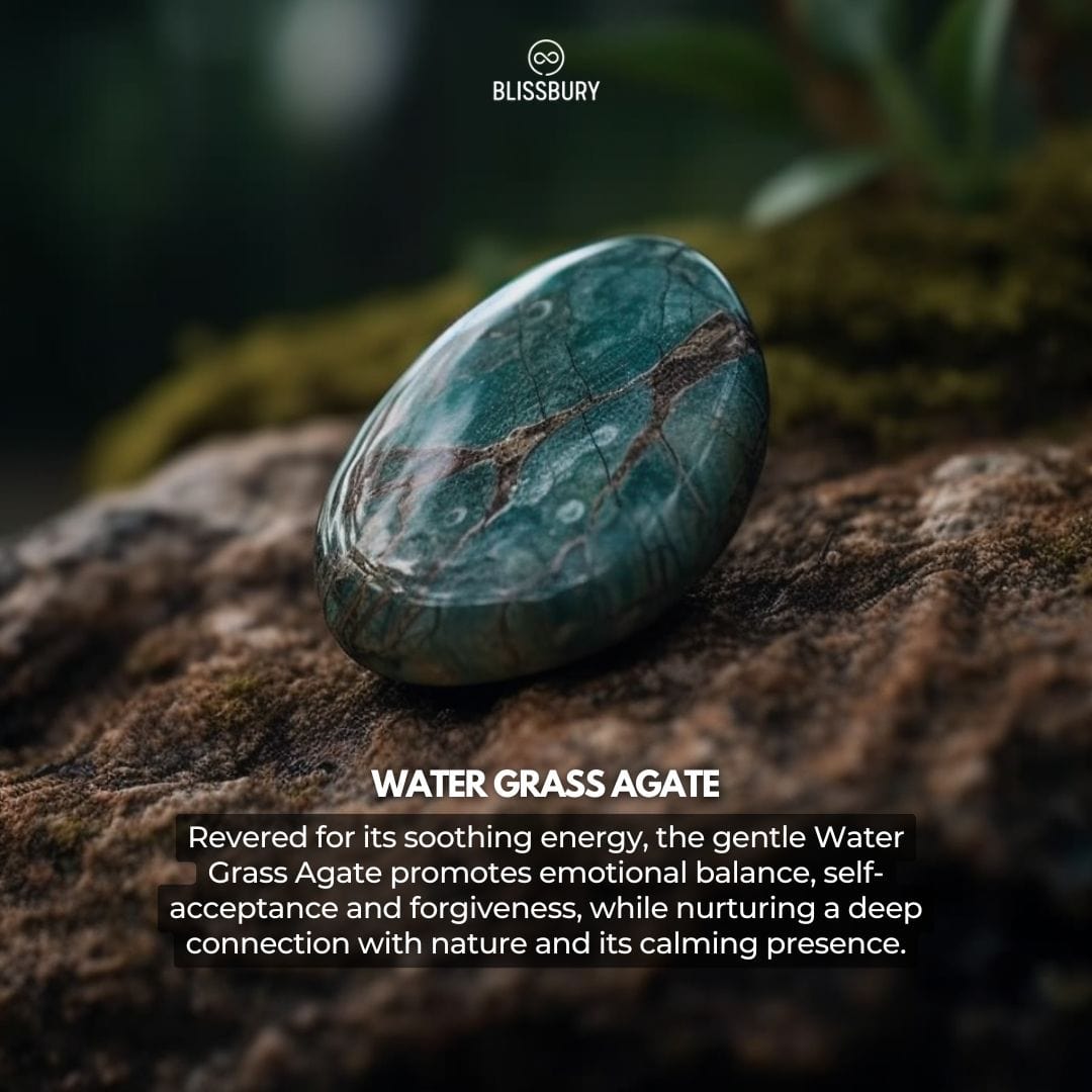 Water Grass Agate Bracelet - Serenity, Harmony, Healing - Blissbury