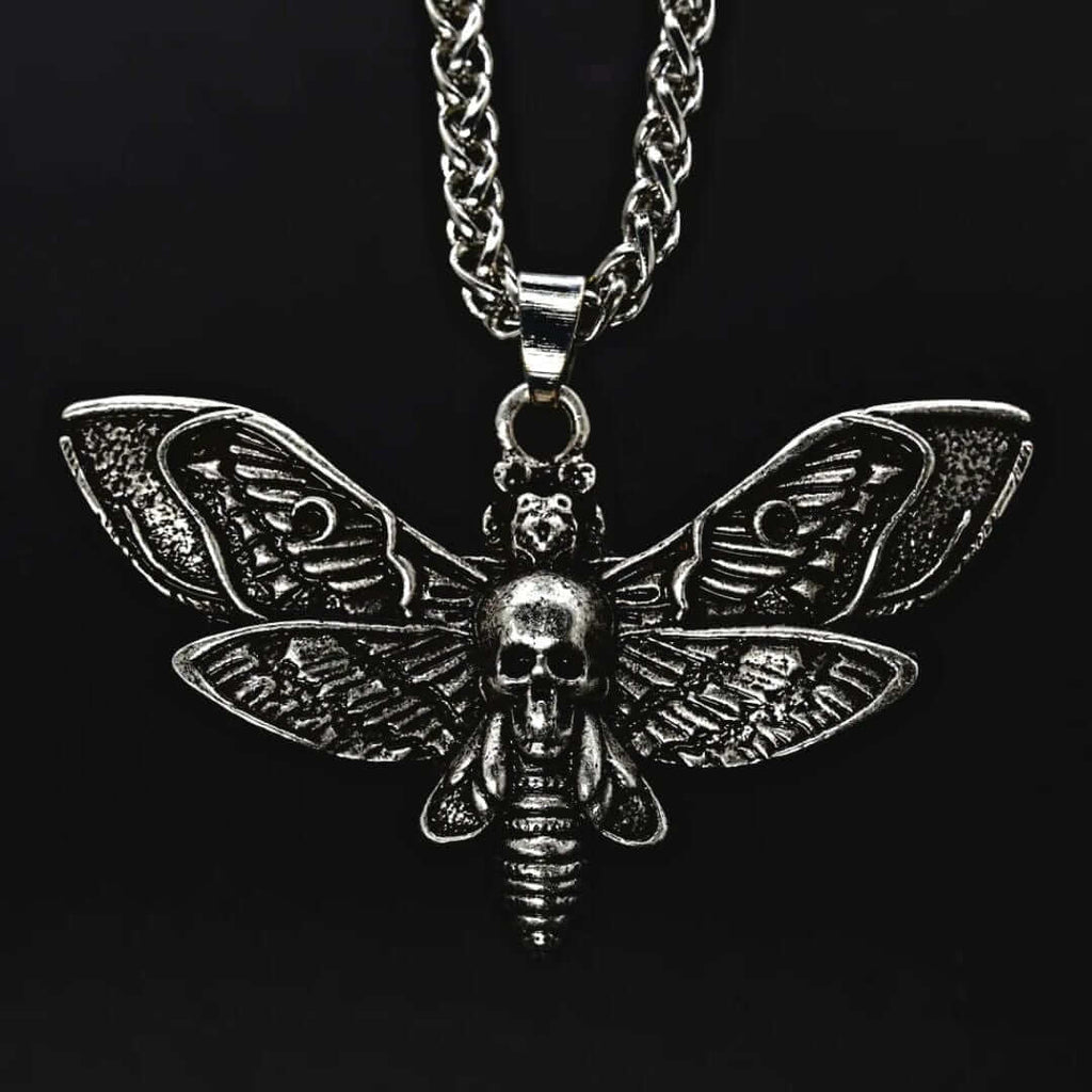 Death's Head Moth Pendant Necklace - Rebirth, Transformation, Mystique - Blissbury