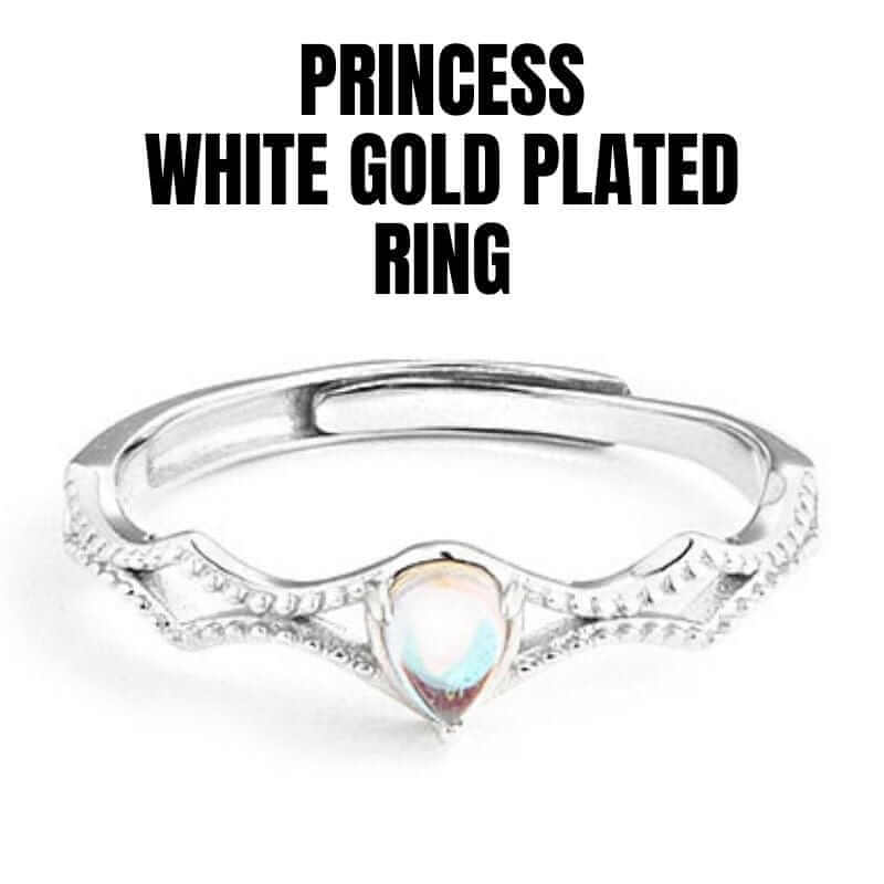 Knight & Princess White Gold Plated Couple Ring - Love, Devotion, Commitment - Blissbury