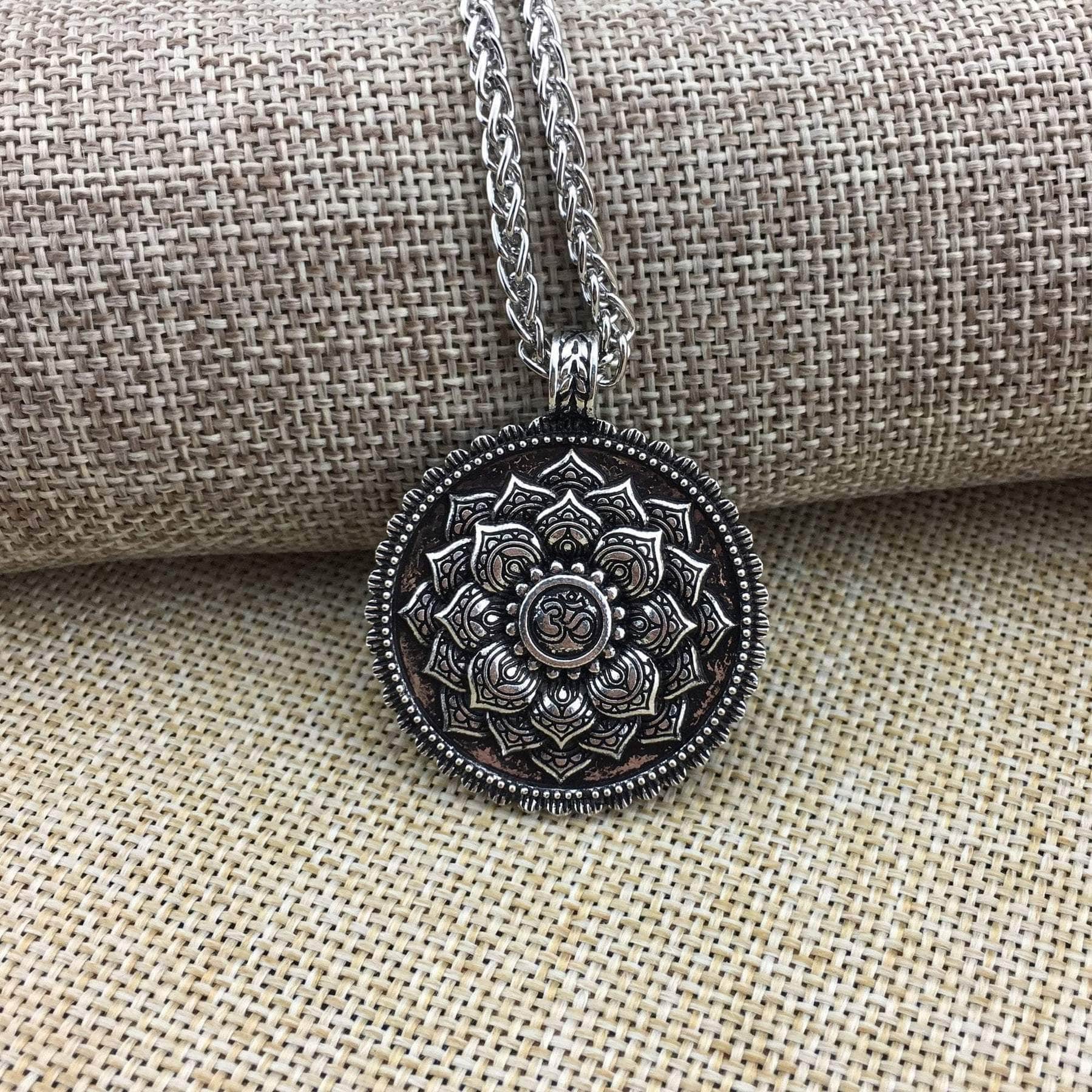 Tibetan Lotus Mandala Necklace - Growth, Spirituality, Enlightenment - Blissbury