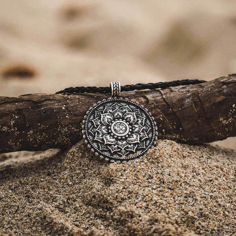 Tibetan Lotus Mandala Necklace - Growth, Spirituality, Enlightenment - Blissbury